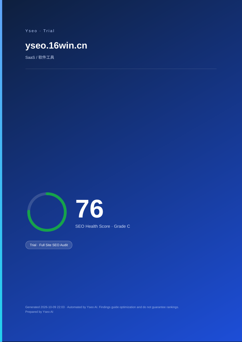 See a real sample report (our own site, audited)